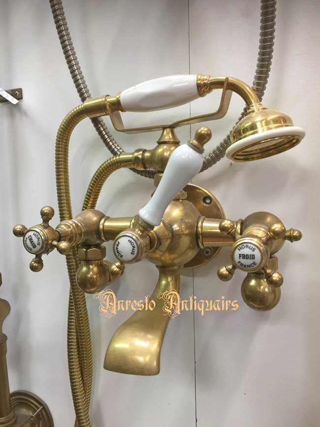 Click to Enlarge ANTIKER BAD WASSERHAHN MIT HANDDUSCHE